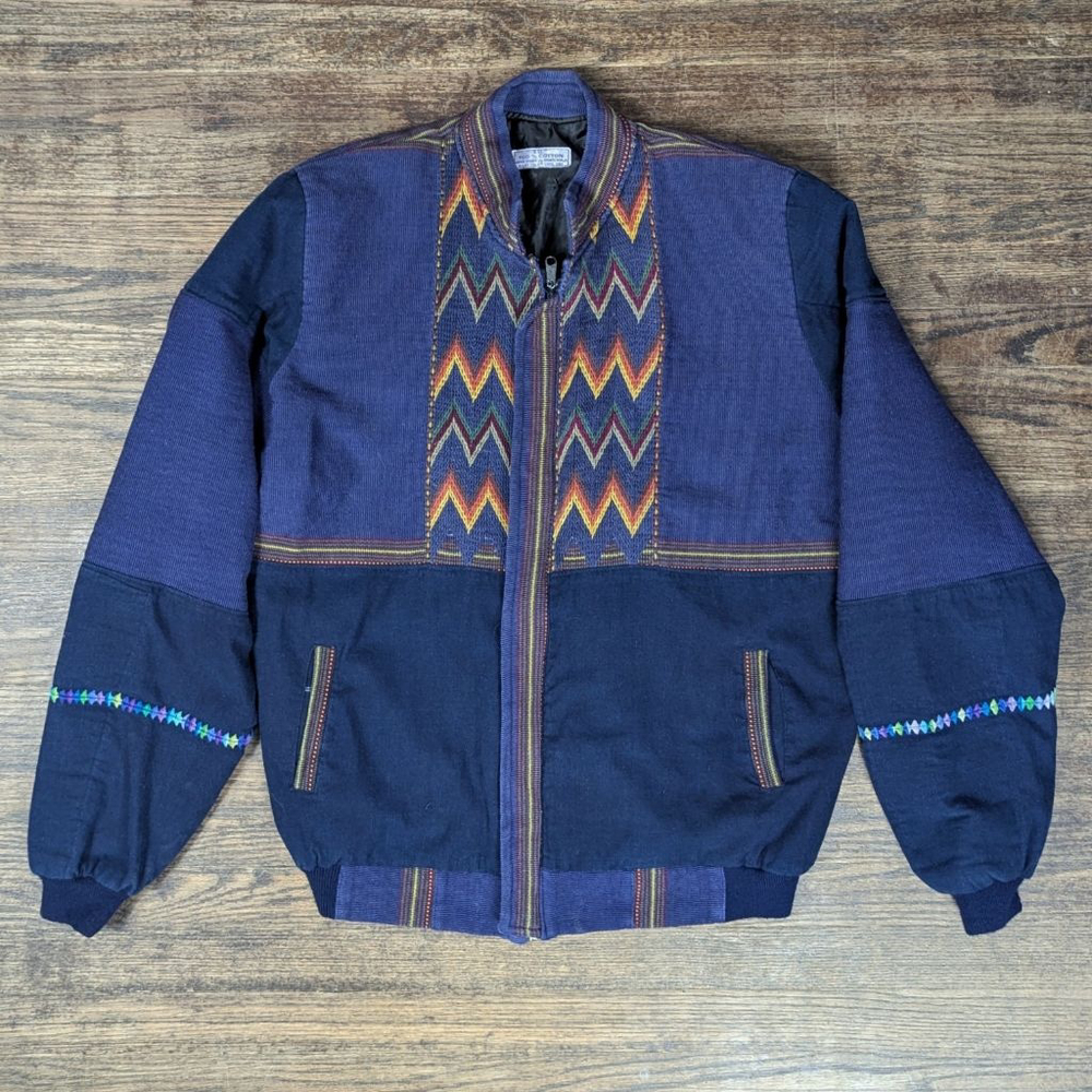 Vintage Handmade in Guatemala Blue Multi-color Jacket